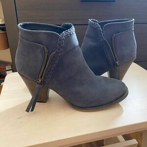Blue heel booties